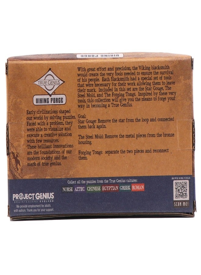 Project Genius True Genius: Viking Forge - 3 Cast Metal Brainteaser Puzzles, Disentanglement Puzzle, Difficulty Level 3-5, Project Genius, Ages 8+ - Image 3
